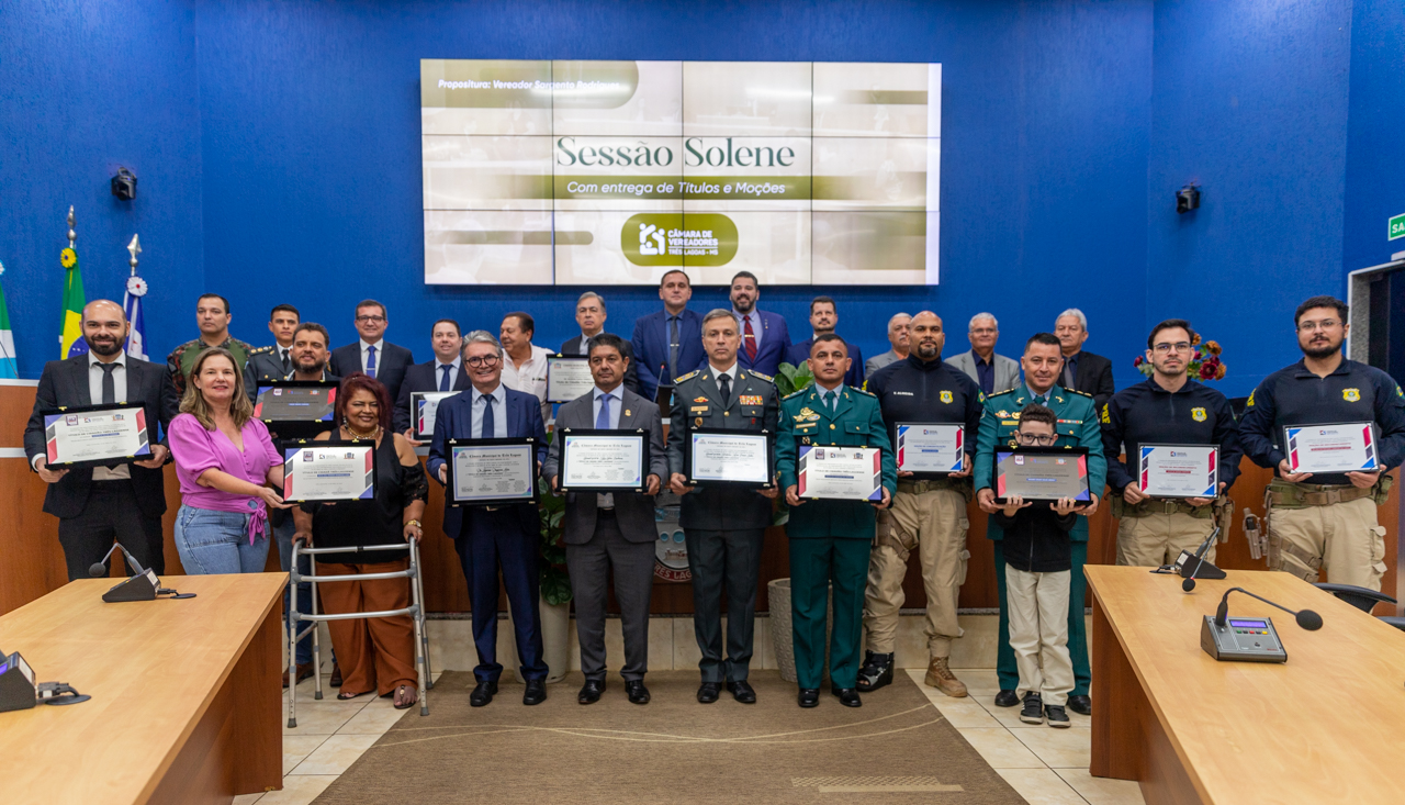 Autoridades da segurana pblica do MS recebem ttulos de cidados trs-lagoenses